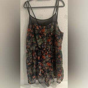 Green Floral Romper size 2X